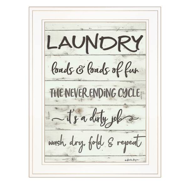 TrendyDecor4U Farmhouse "Laundry" Framed Print Wall Art by Susie Boyer